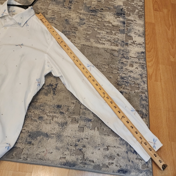 Etro Dragonfly Embroidered Coupe Long-Sleeve Button White Shirt Size Italy 44 XL - Picture 8 of 16